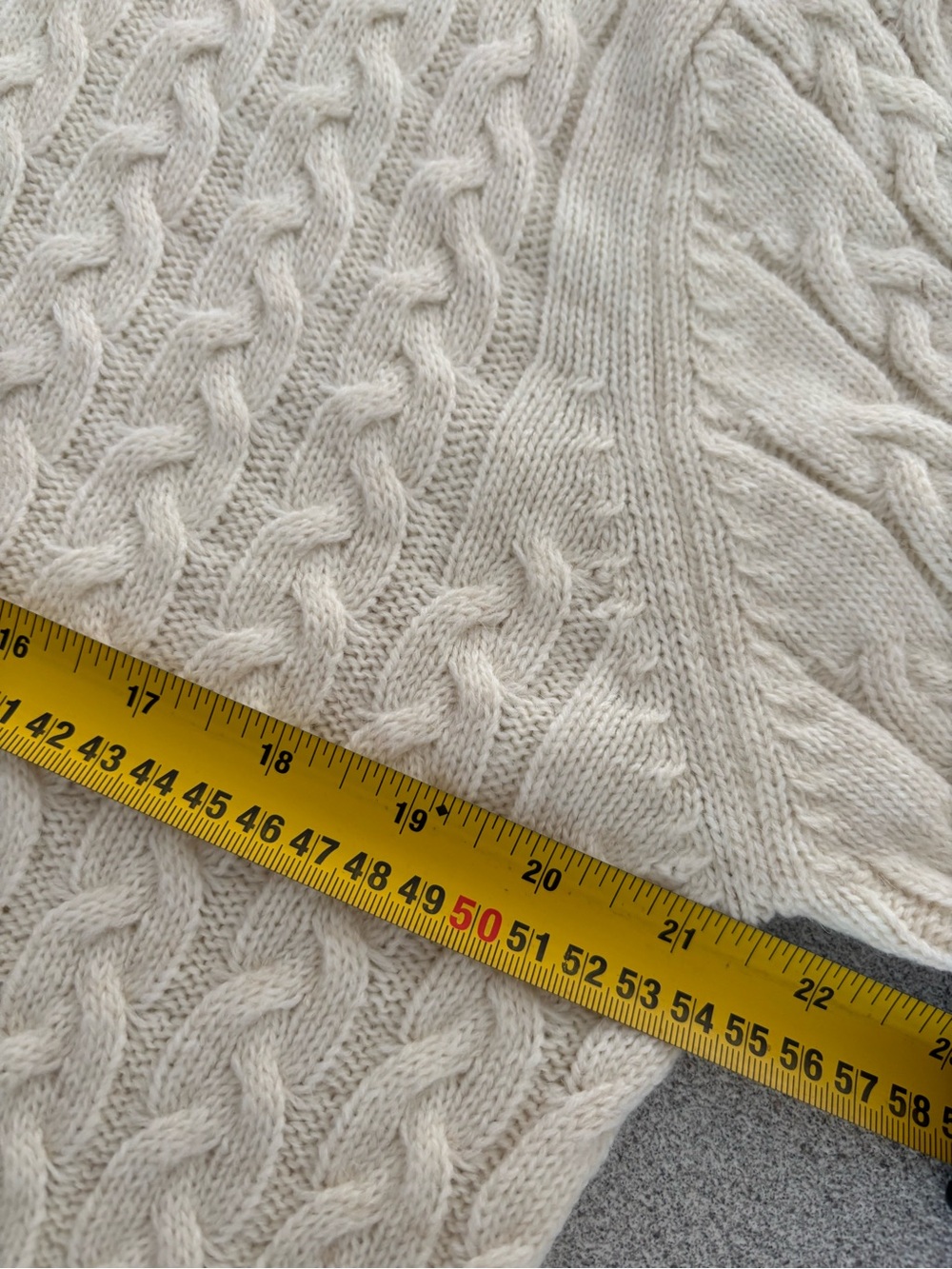 Italian Yarn Cable Knit Full Zip Mock Neck Wool Blend Sweater L Old Money Cabine - Picture 8 of 10
